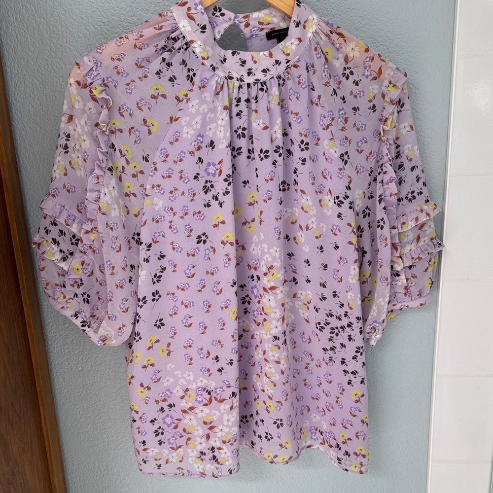 Ann Taylor Lavender Floral Blouse